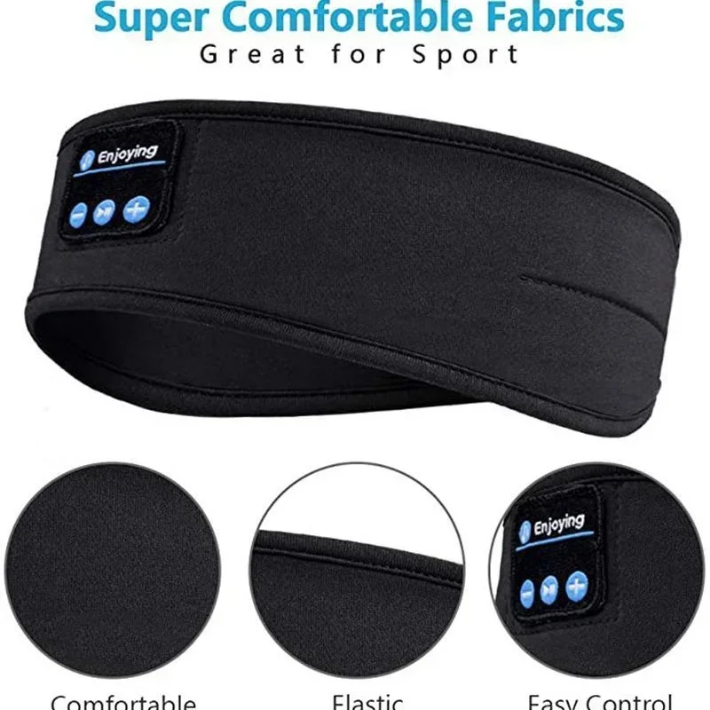 Wireless Bluetooth Headband Earphones Sports Headphones Elastic Headband Music Sleeping Eye Mask Bluetooth Headset view 2