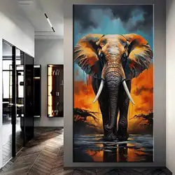 Mosaico fai da te arte animali selvatici dipinti di diamanti elefante di grandi dimensioni pieno di strass ricamo immagini gioielli kit punto croce