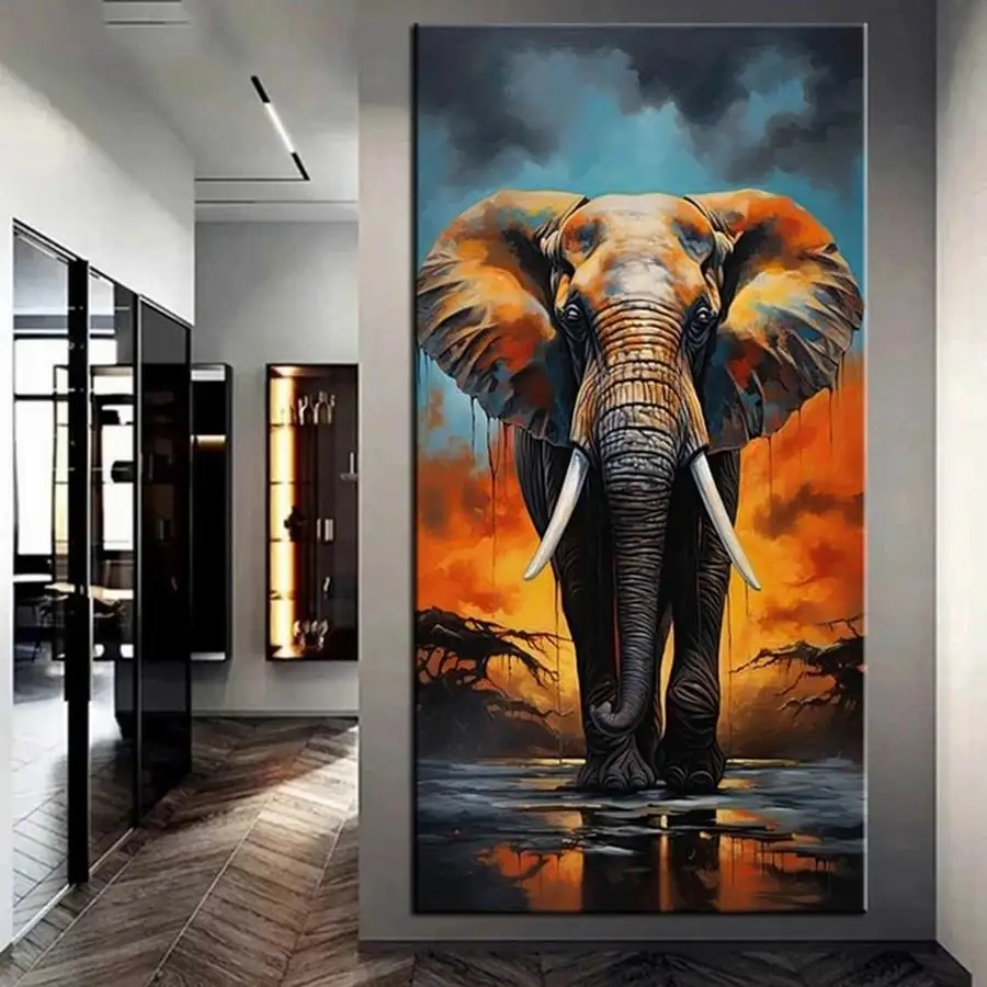 Diy Mosaic Art Wild Animals Diamond Paintings Big Size Elephant Full Rhinestone Embroidery Images Jewelry Cross Stitch Kits