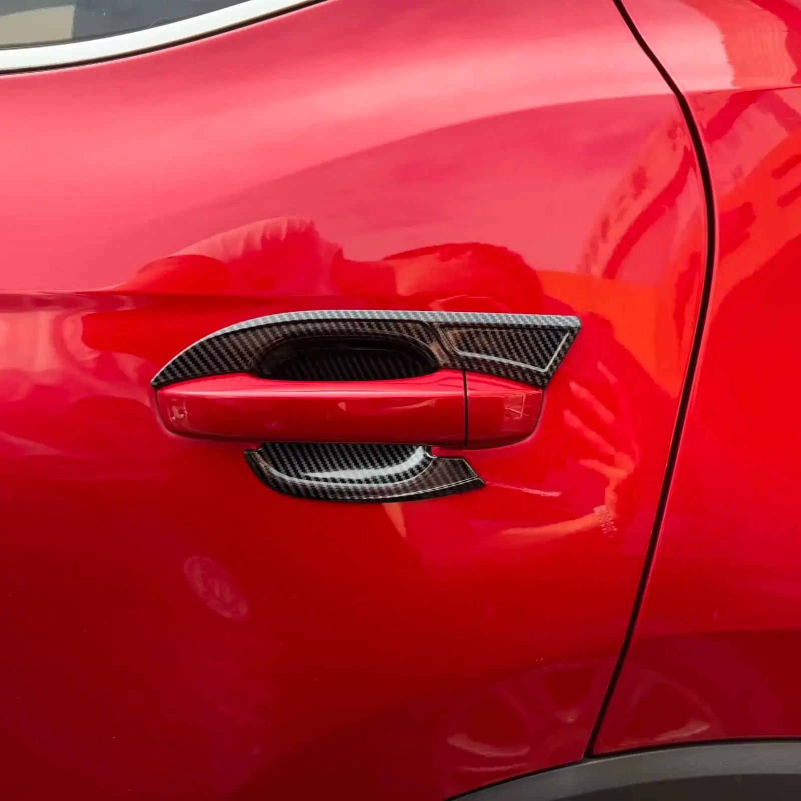 

For MG ZS 2018 2019 2020 2021 2022 2023 2024 ABS Carbon Fiber Door Handle Cover Door Bowl Trims Sticker Car Styling Accessories