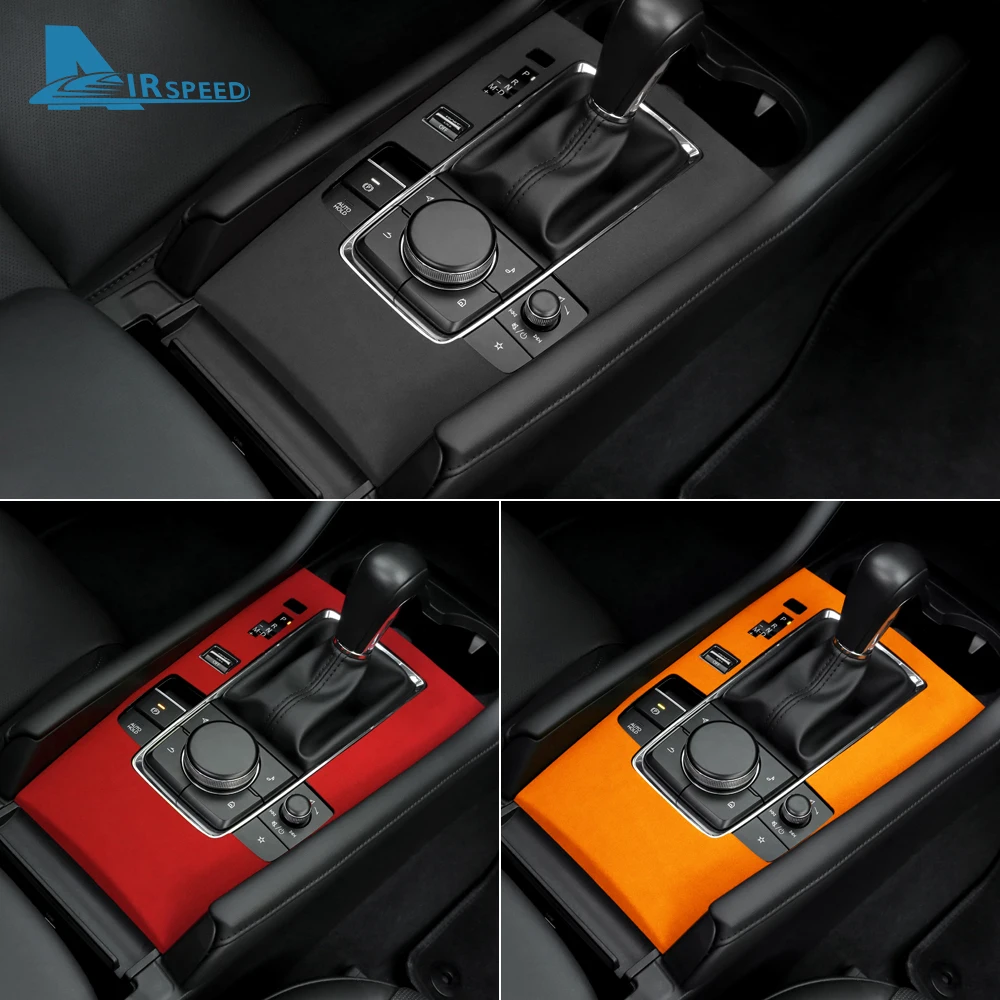 Top Suede Trim Sticker For Mazda 3 Axela BP 2019 2020 2021 2022 2023 2024 2025 Car Automatic Gear Shift Panel With Sports Button view 6