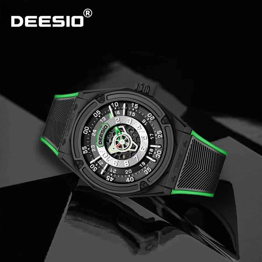 

Deesio Men's Automatic Mechanical Watch Luxury Stainless Steel Case Sapphire Glass Waterproof Luminous Dial Sport Wristwatch