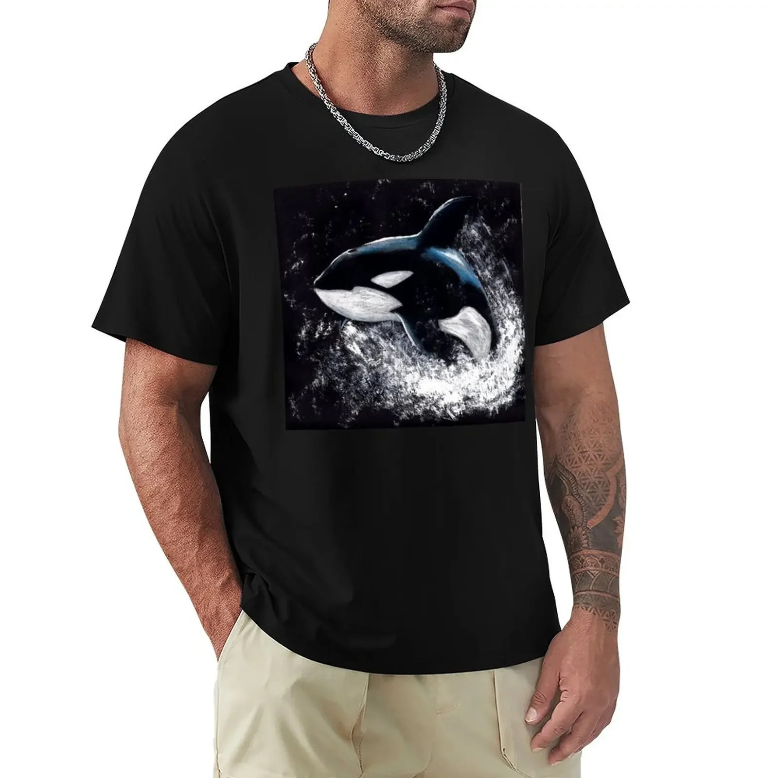 Orca T-Shirt cute tops korean fashion Men's t-shirt plus sizes tops plus size tops tshirts for men