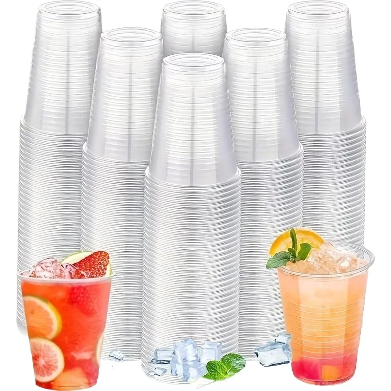 100PCS Disposable Plastic Cups Stackable Portable Party Plastic Cups for Tasting Coffee Desserts Drink Outdoor Camping