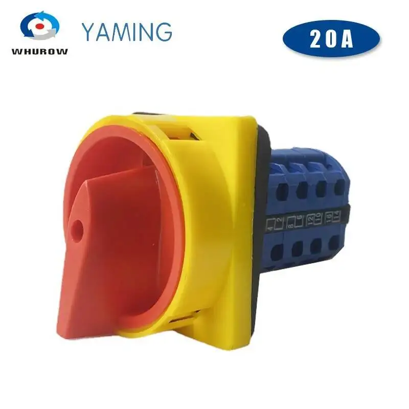 LW26GS-20 690V 20A Padlock Rotary Cam Switch OFF-ON 2 Position 4 Poles 16 Terminals Main Emergency Stop YMW26-20/4GS
