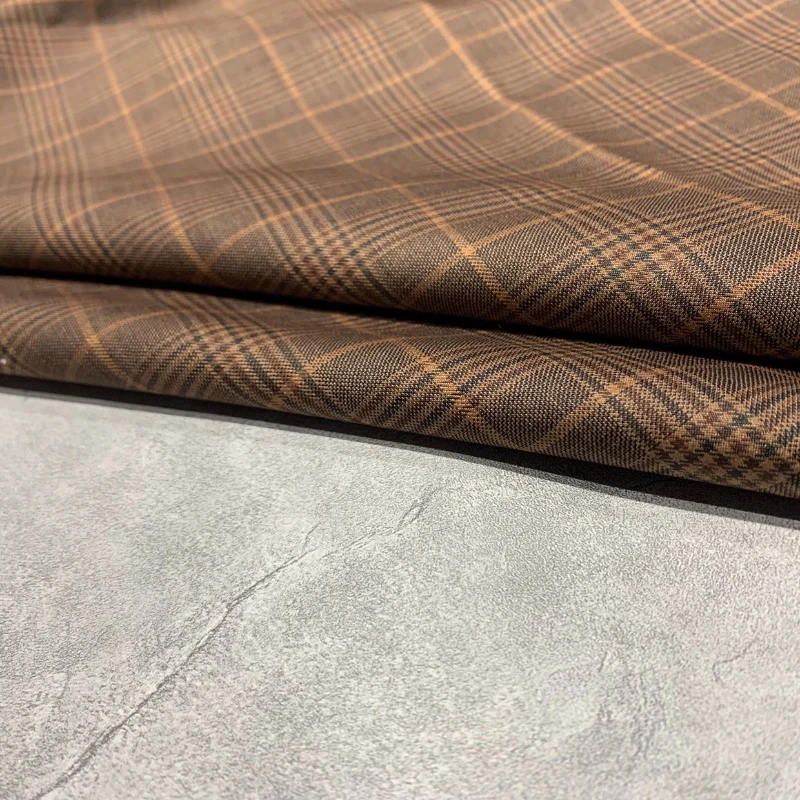 

Italian-style Striped Worsted Wool Blend Wrinkle Resistant Skin-friendly Textured Designer Fabric for Suit Pants Spring Autumn