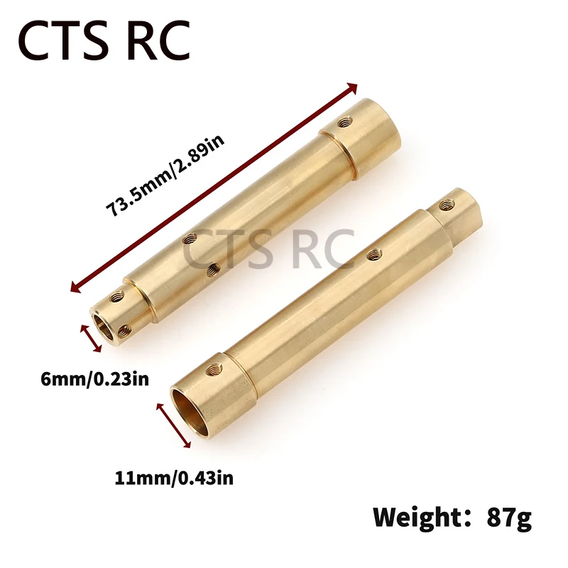 Tube d'appellation arrière en laiton pour Axial SCX10 PRO 1/10 RC inoler, pièces de mise à niveau de voiture, accessoires, 87g