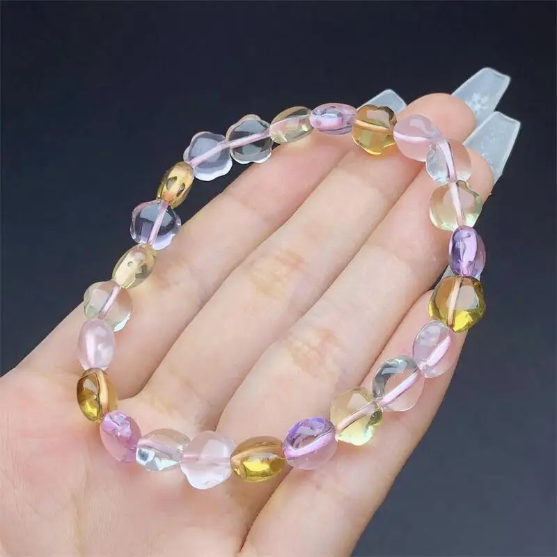 Natural Crystal Quartz Star Bracelet Handmade Crystal Quartz Jewelry Stretch Fashion Children Birthday Gift 1pcs