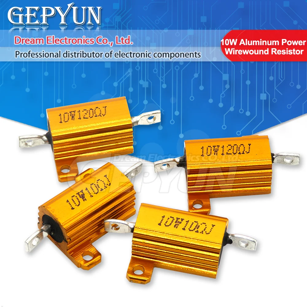 5w 10w caixa de metal de alumínio resistor enrolado rx24 0.1 ~ 10k 0.5 1 2 3 5 6 8 10 20 100 150 200 300 500 1k 5k 10k ohm