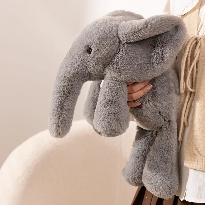 Peluche de elefante calmante gigante, juguete hipoalergénico y ligero para bebés, animal relleno suave grande de 70 cm