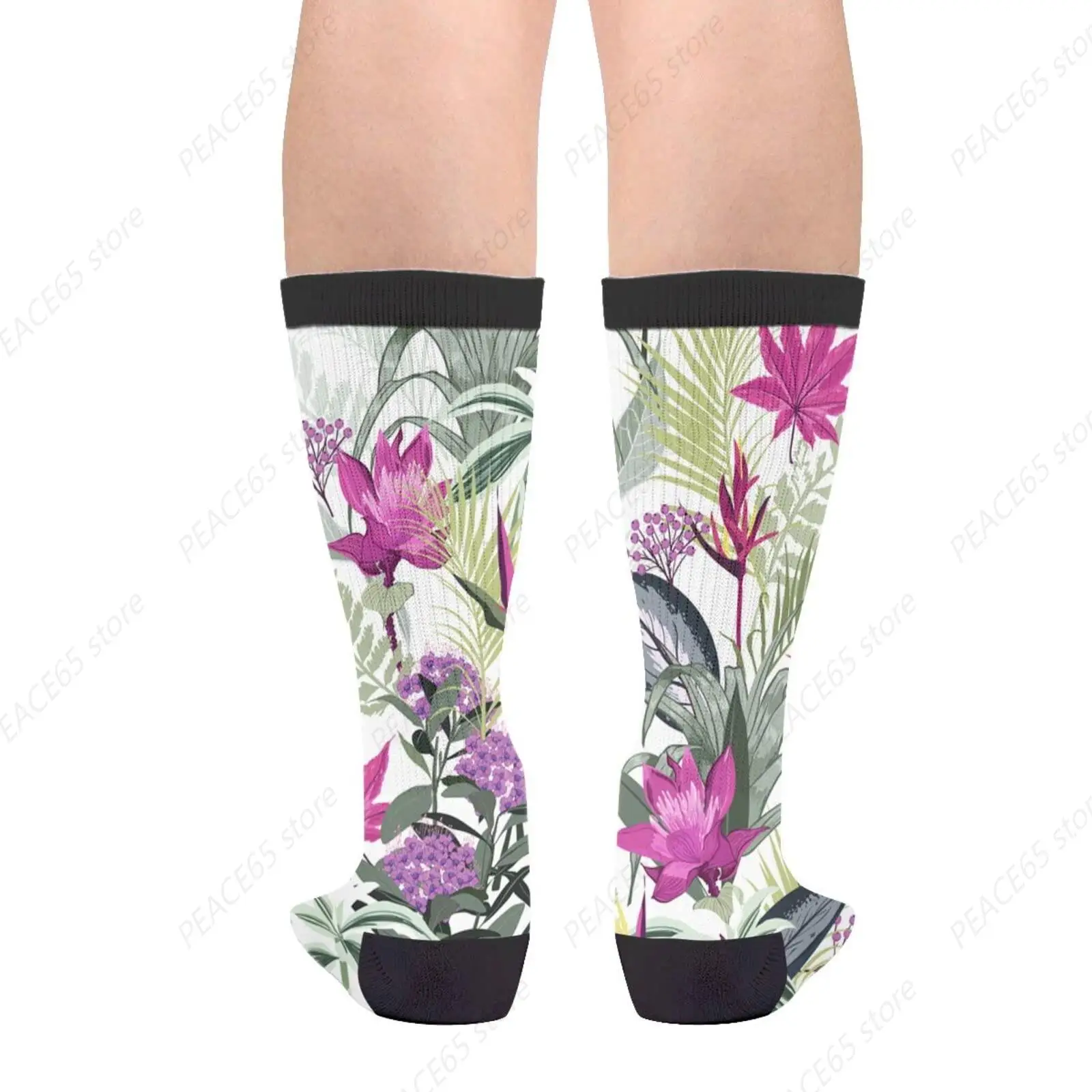 Spring Sock The Flowers Are In Full Bloom Crazy Crew Casual Dress Socks For Women'S