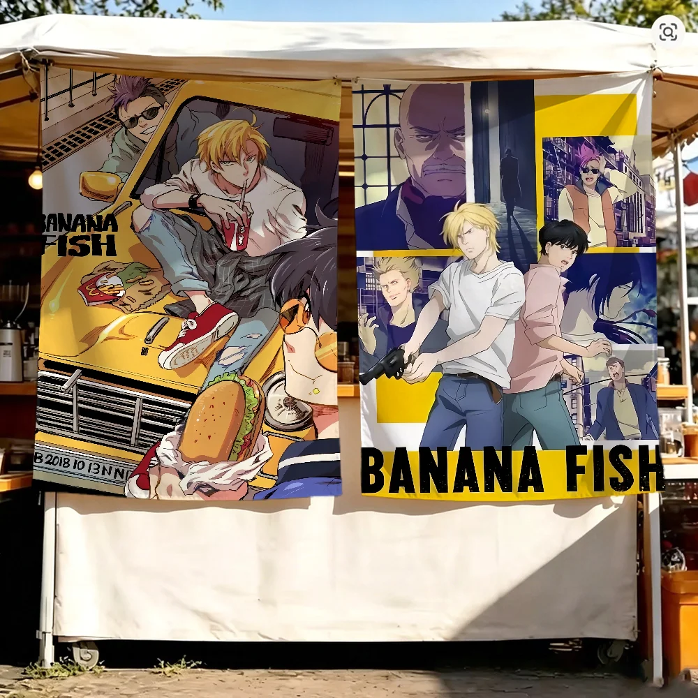 Classic Anime B-Banana-A Fish flag For Living Room Hanging Home Dorm Decor Art Garage Bar Wall Club Live Decoration Banner
