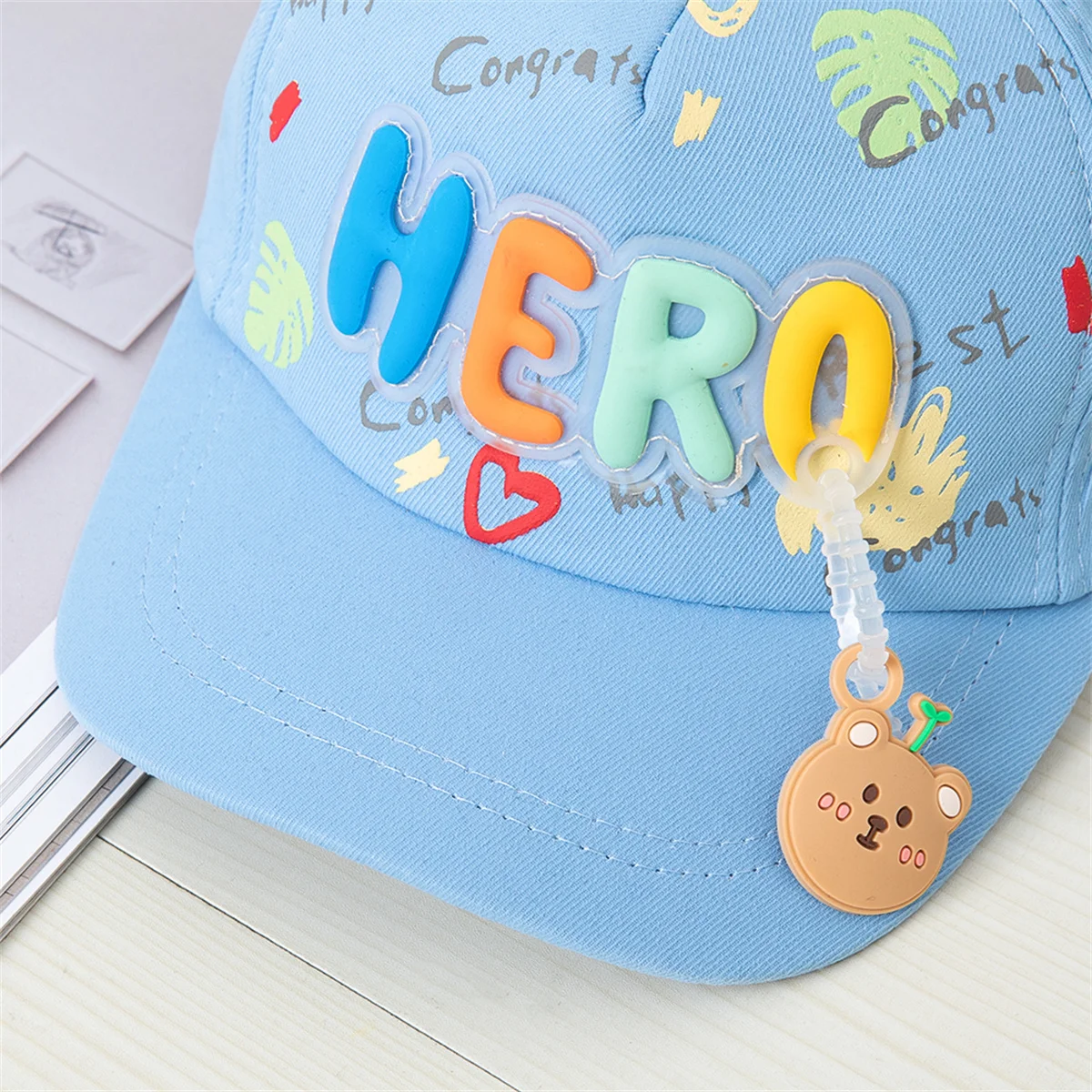 Kids baseball cap Boys Girls Sun hat Classic graffiti solid color three-dimensional fun pattern kids baseball cap fashion hat