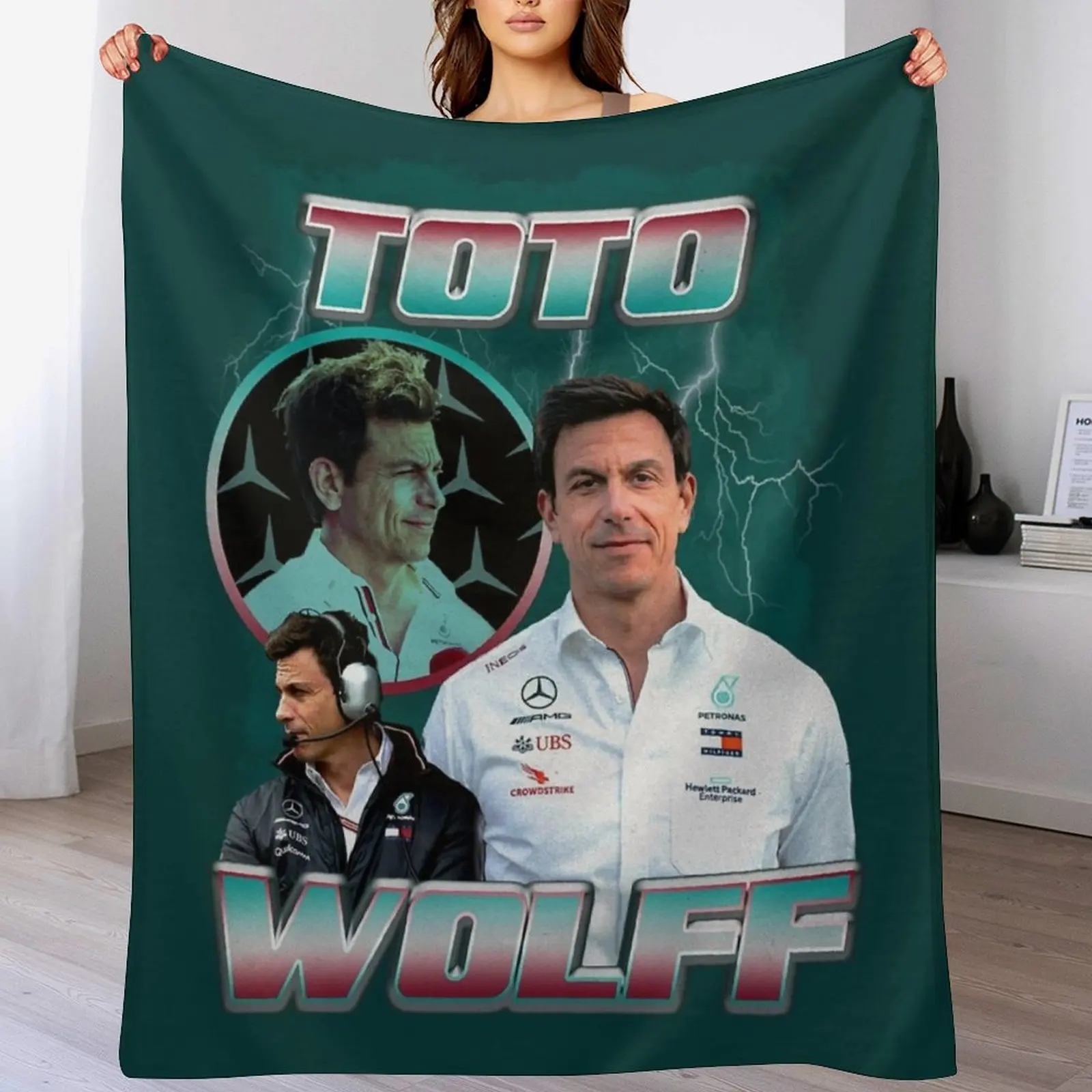 

Toto Wolff 80's Throw Blanket Plush Warm Flannel Blankets