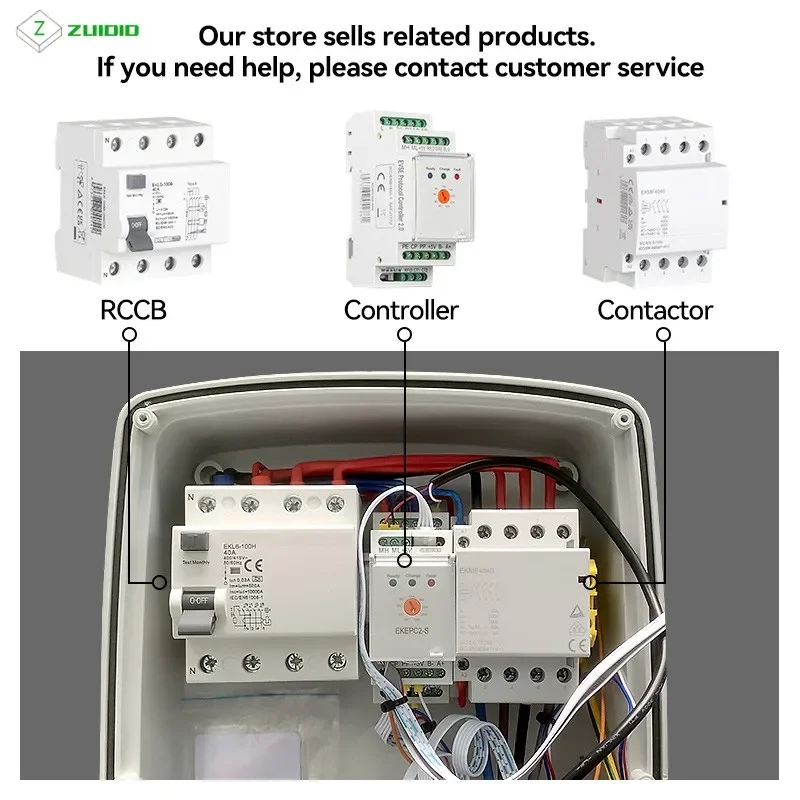 Controladores EVSE EPC de 32A CA 240V, cargador inteligente de protocolo electrónico para estación de carga EV Wallbox tipo 2 Cable EV