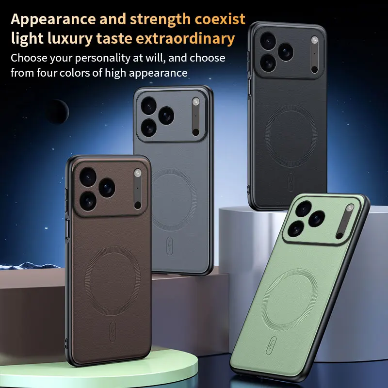 Für iPhone 18 Pro Max Hülle Magnetische Leder-Schutzhülle für iPhone 18 Pro Anti-Fingerabdruck Rutschfeste PC+TPU 17 Pro Max – Detail 27