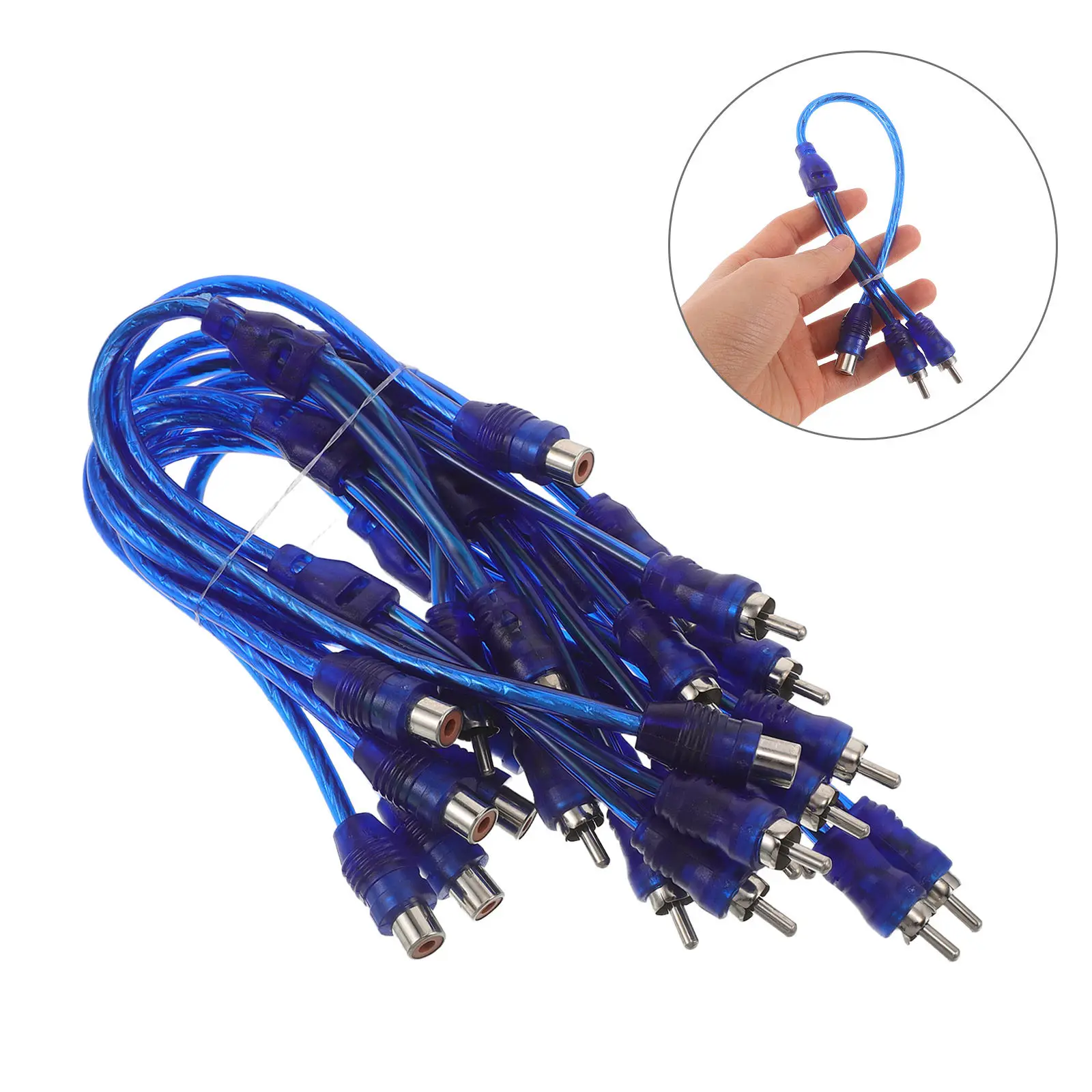 

Кабель-разветвитель RCA (10 шт.), 1 штекер на 2 гнезда, 30 см, с позолоченными медными контактами, для автомобильных аудиосистем, усилителей, сабвуферов и динамиков