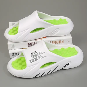 رجالي صيفي تدليك النعال في الهواء الطلق صنادل داخلية عارضة أحذية الشاطئ النعال لينة الرجال حجم زائد 47 الأكثر مبيعا كروكس مقاس 47 - No1