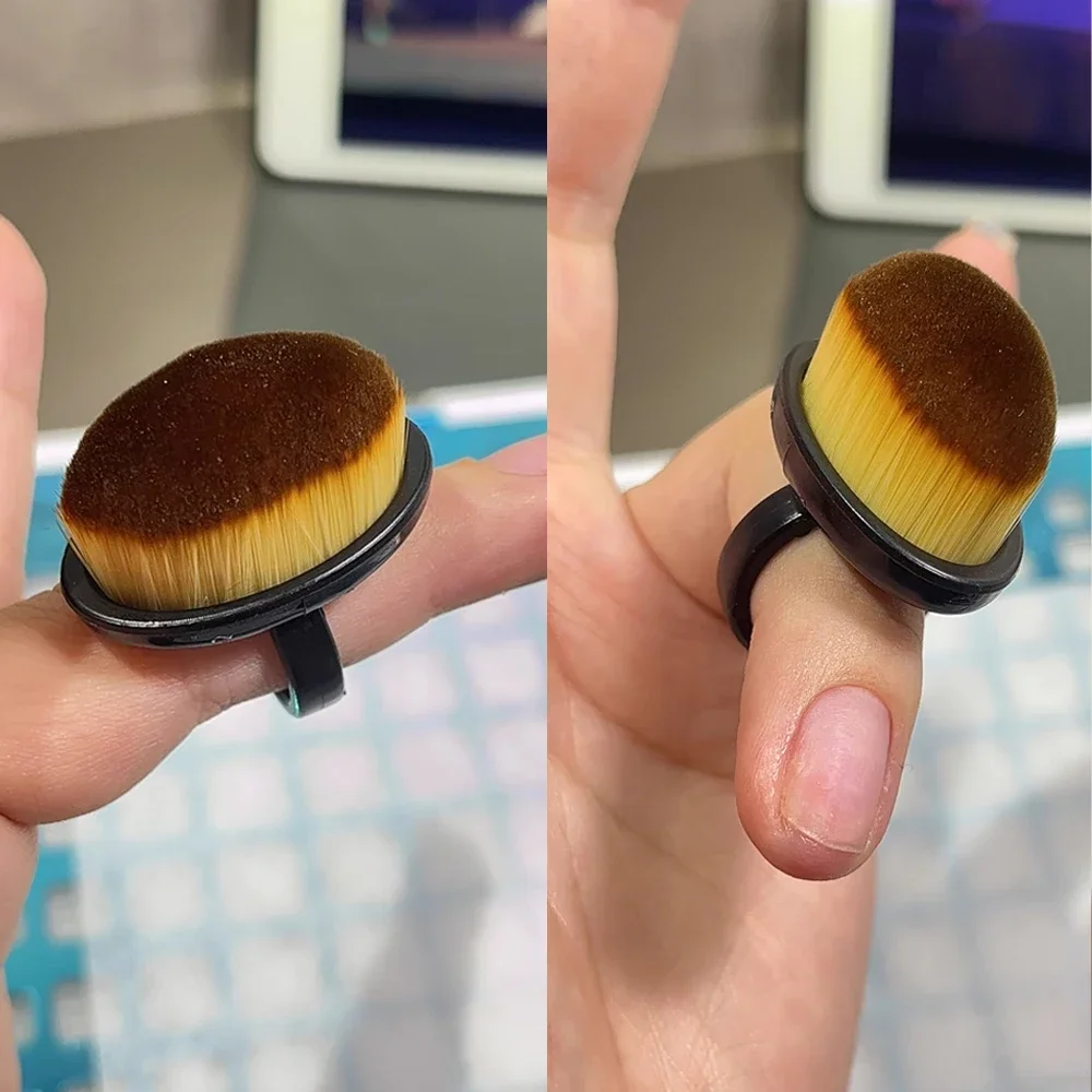 المهنية مسمار الغبار فرشاة رسومات أظافر فرشاة حلقة على شكل إزالة هلام البولندية الغبار أداة تنظيف النساء مانيكير الملحقات #5