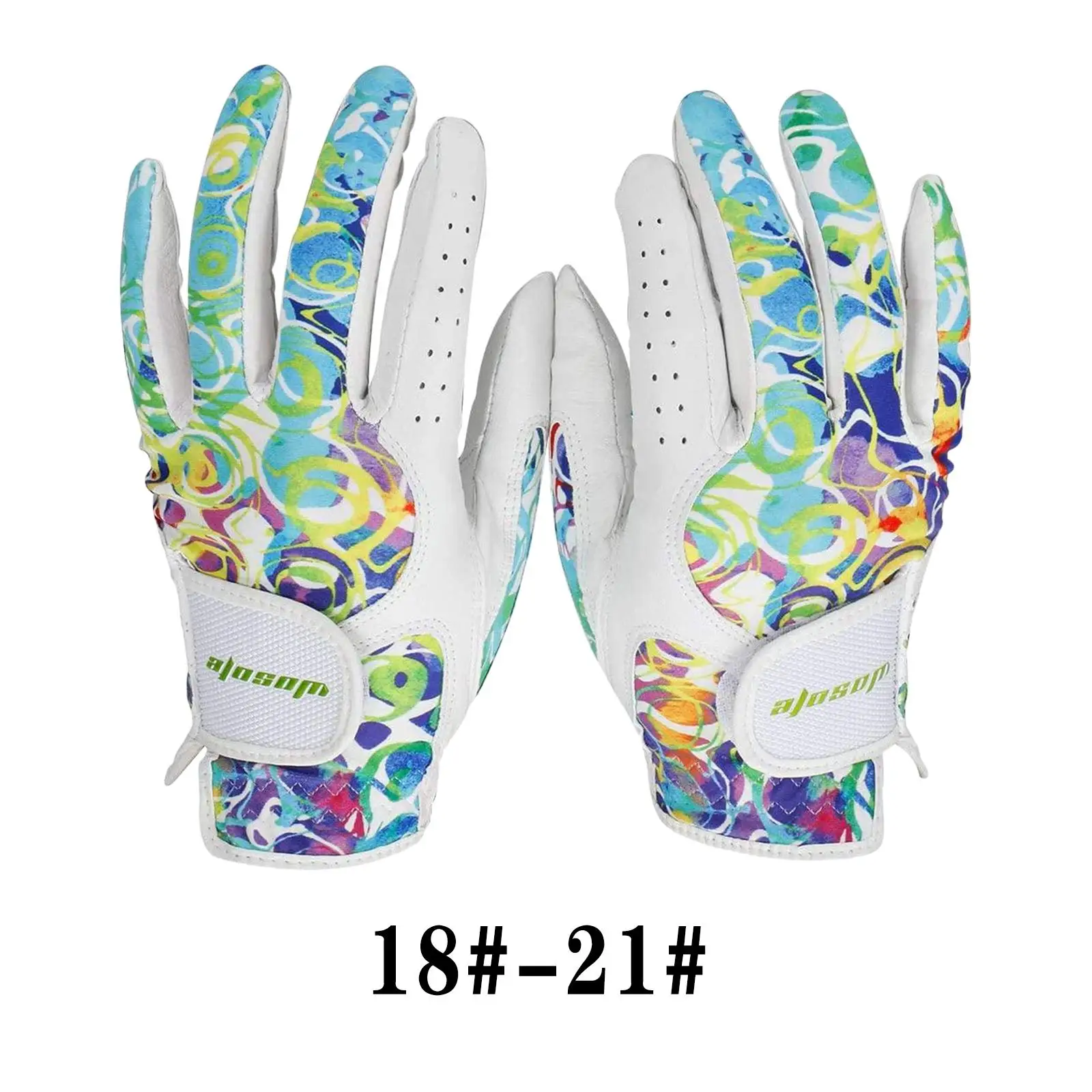 

1 Pair Durable Women's Girls Golf Gloves Premium Leather Washable 18-21