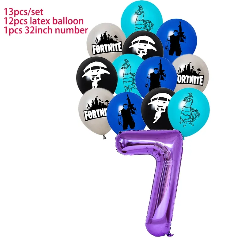 Fortress Night Birthday Party Decoration Balloon Banner Backdrop Tableware Cake Topper Party Supplies Baby Shower