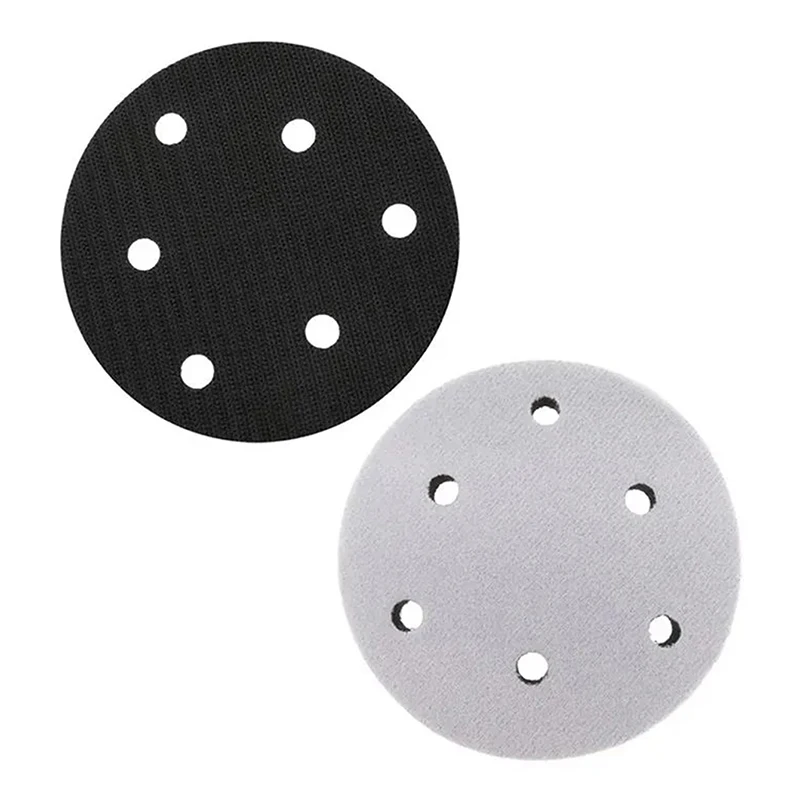 5 Inch 125mm 6-Hole Soft Interface Pad Hook And Loop Sanding Disc Buffer Sponge Interface Cushion Pad For Backing Pad Tool