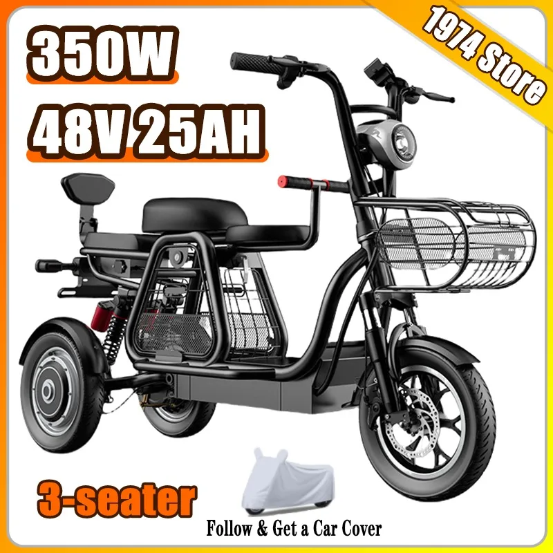 

Adult Electric Scooter Commuting 3 Rounds Motorcycle Small Removable Lithium Battery Household Elderly Leisure Electric Tricycle