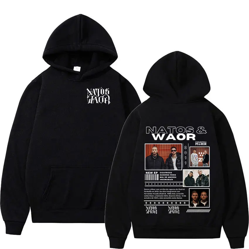 Rapper NATOS WAOR Tour 2025 Album Hoodie Men Women Hip Hop Loose Pullover Sweatshirt Retro Long Sleeve Fashion Hooded Streetwear