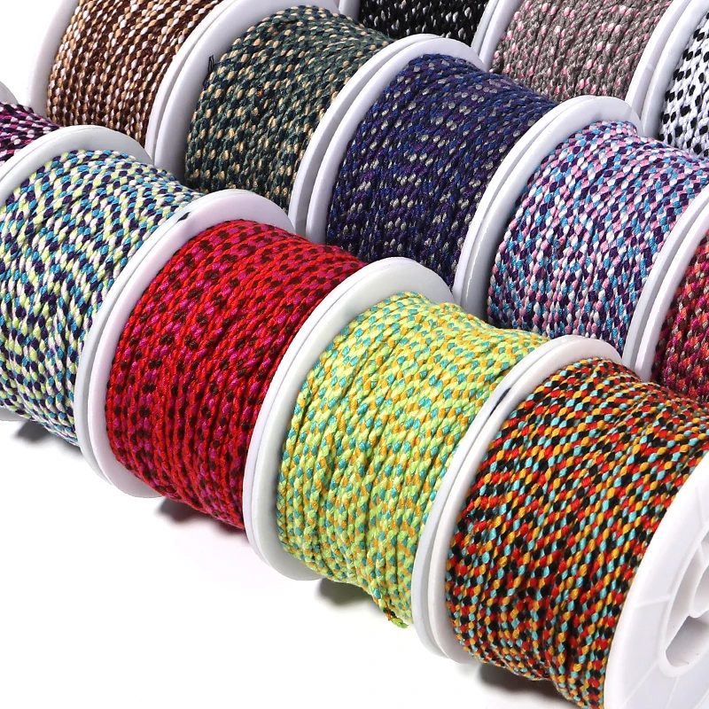 25M/Roll Colorful Cotton Thread  Rope Four-Strand Braided Twist Cord for Jewelry Making DIY Bracelet Decoration Lanyard Supplies