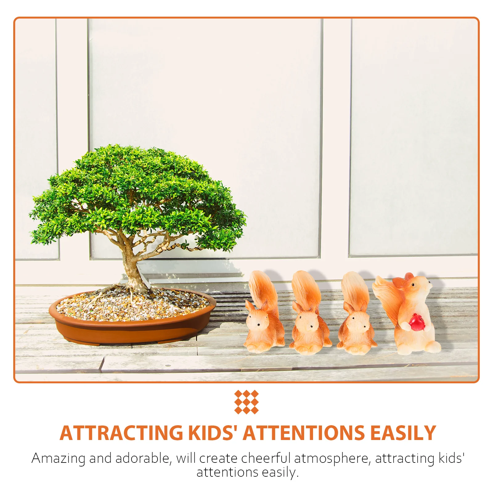 

4pcs Resin Squirrel Figurines Adorable Animal Ornament For Garden Yard Balcony Durable Mini Statues Squirrel Decor