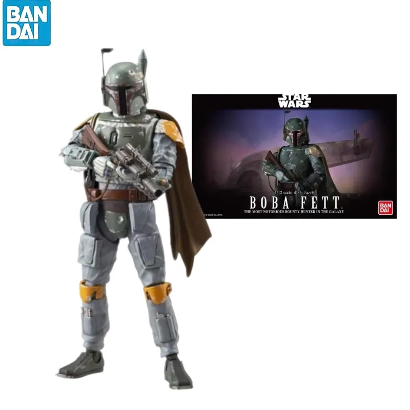 Bandai-figuras de acción de Star Wars Para Adultos, Kit de modelos de plástico, juguete coleccionable, regalo de cumpleaños, 1/12 Boba Fett