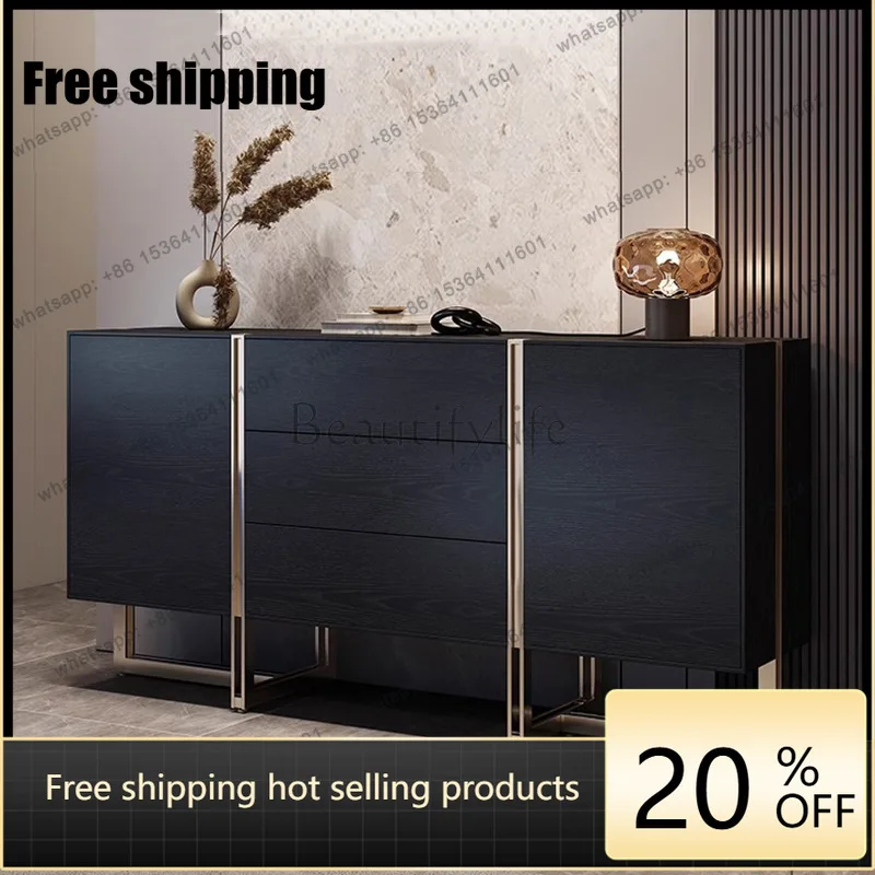 Hot Italian light luxury solid wood porch living room partition decorative side cabinet modern simple storage side cabinet