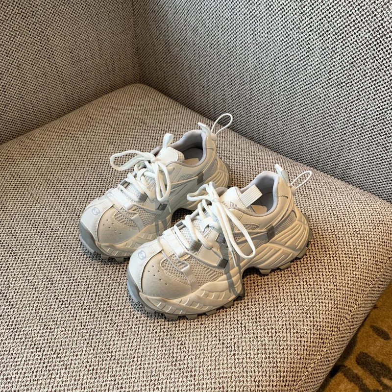 

Dad's shoes for women 2025 new versatile height increasing thick soled casual sports shoes for women