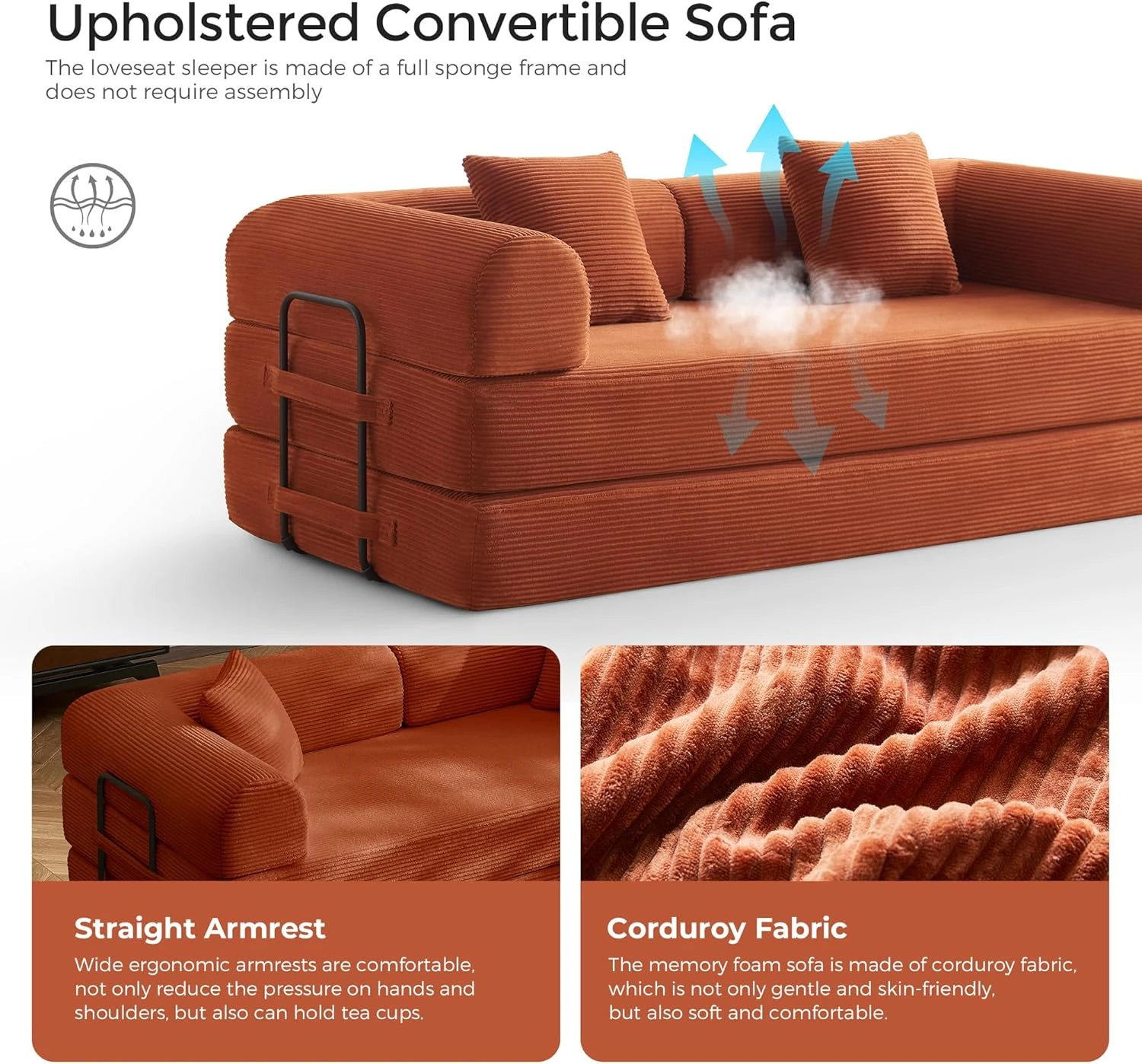 Coofull Vacuum Compressed Roll Pack Sofa Seat Boneless Couches Sectionals Pure Foam Modular Fabric Sofa Bed  Living Room Hotel
