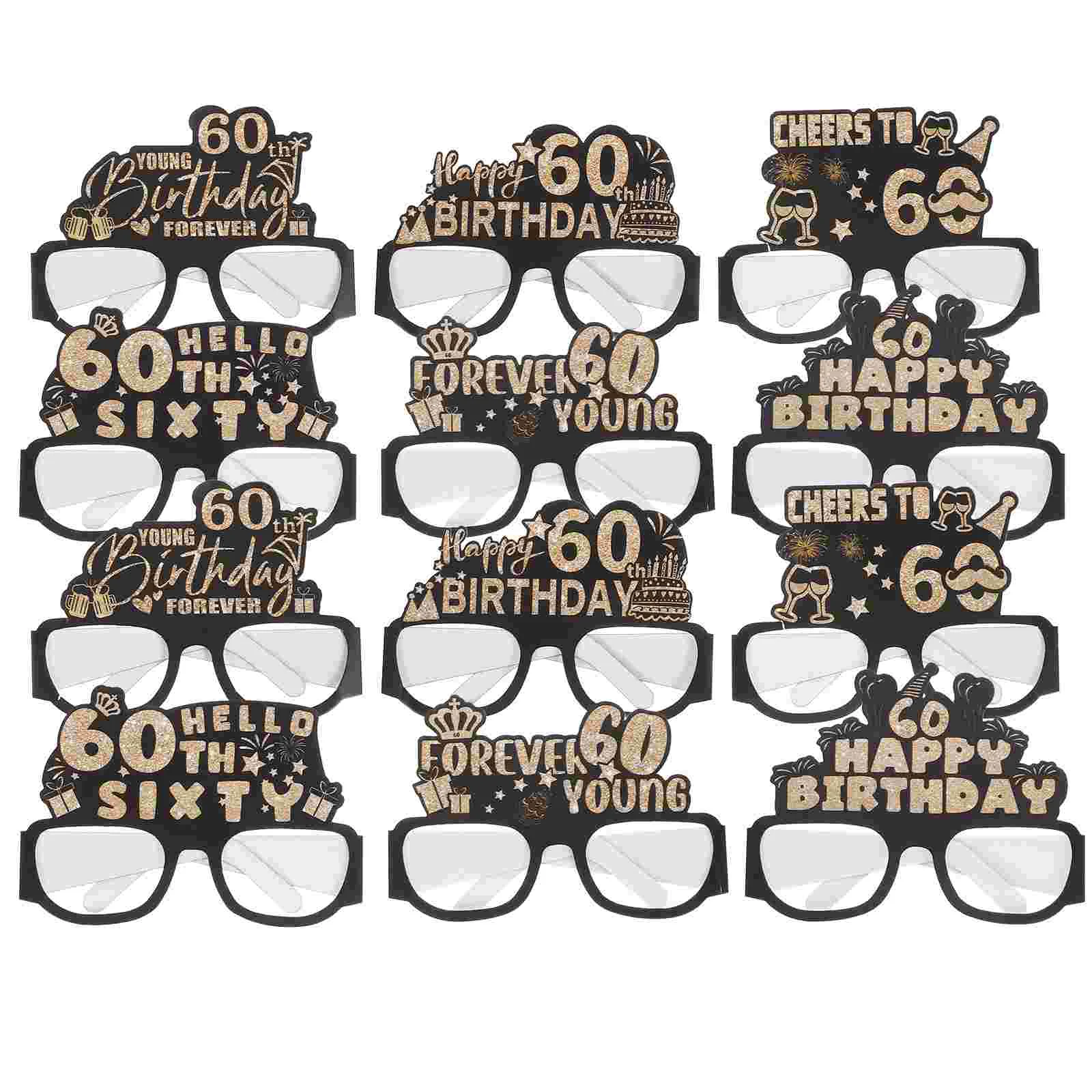 

12 Pcs Decor Birthday Party Glasses Sunglasses Bulk Festival Frames For Crafts Performance Eyeglasses