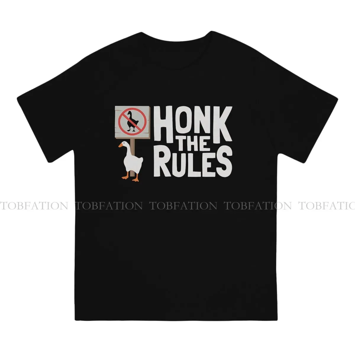 Untitled Goose Game Honk the Rules Tshirt Graphic Men Tops Vintage Punk Summer Clothing 100% Cotton T Shirt