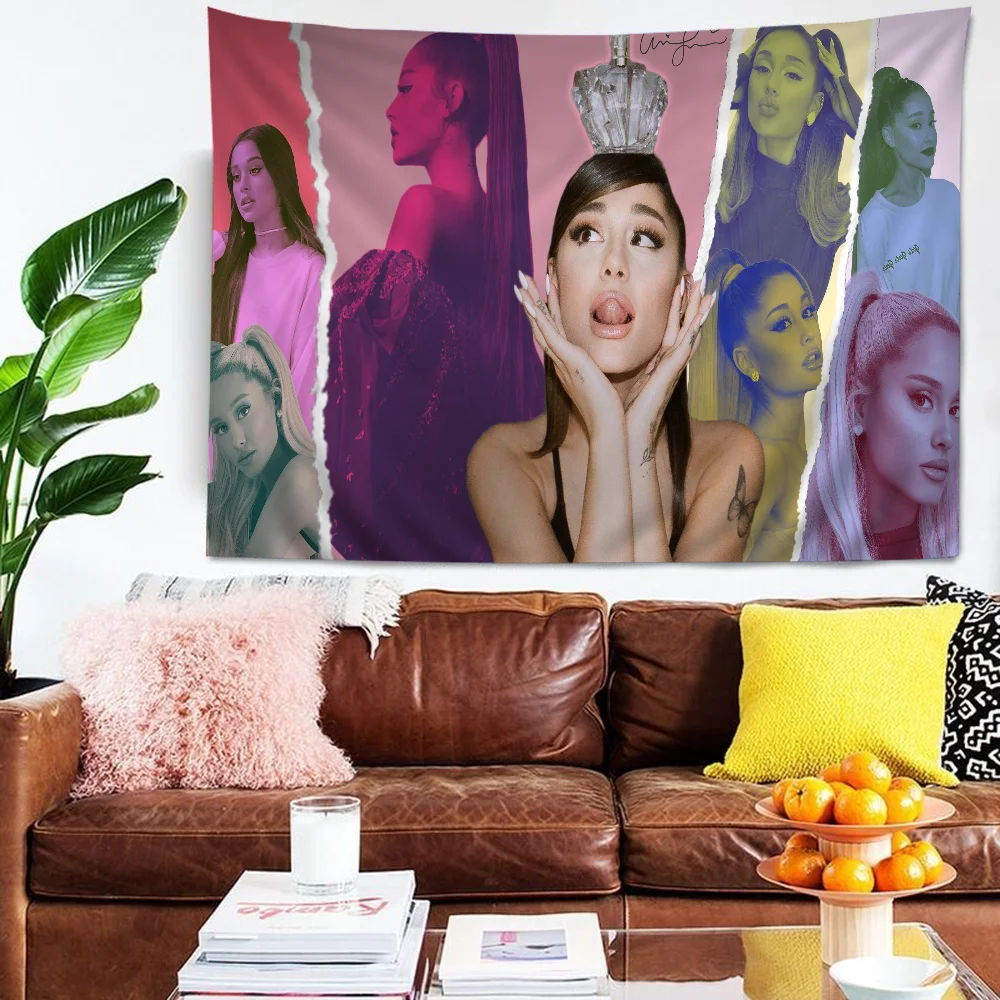 

Singer A-Ariana-GrandeS Anime Tapestry Hippie Flower Wall Carpets Dorm Decor Wall Hanging Home Decor