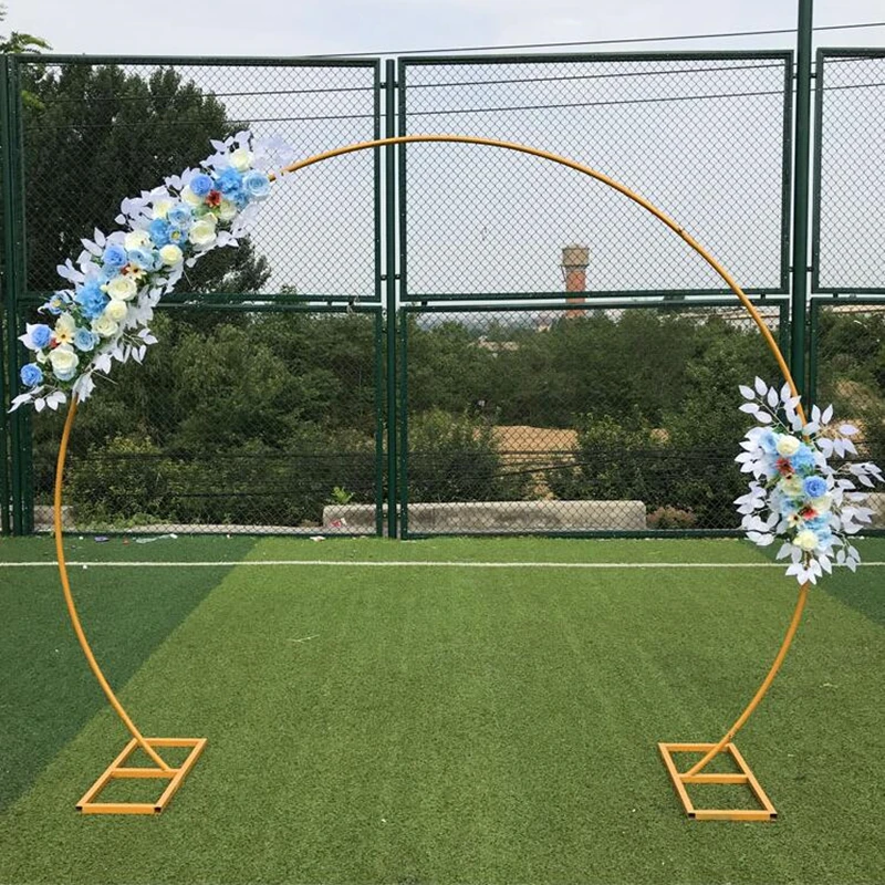 

Metal Round Iron Arch Wedding Backdrop Stand Wedding Arch Birthday Party Decor Artificial Flower Balloon Stand