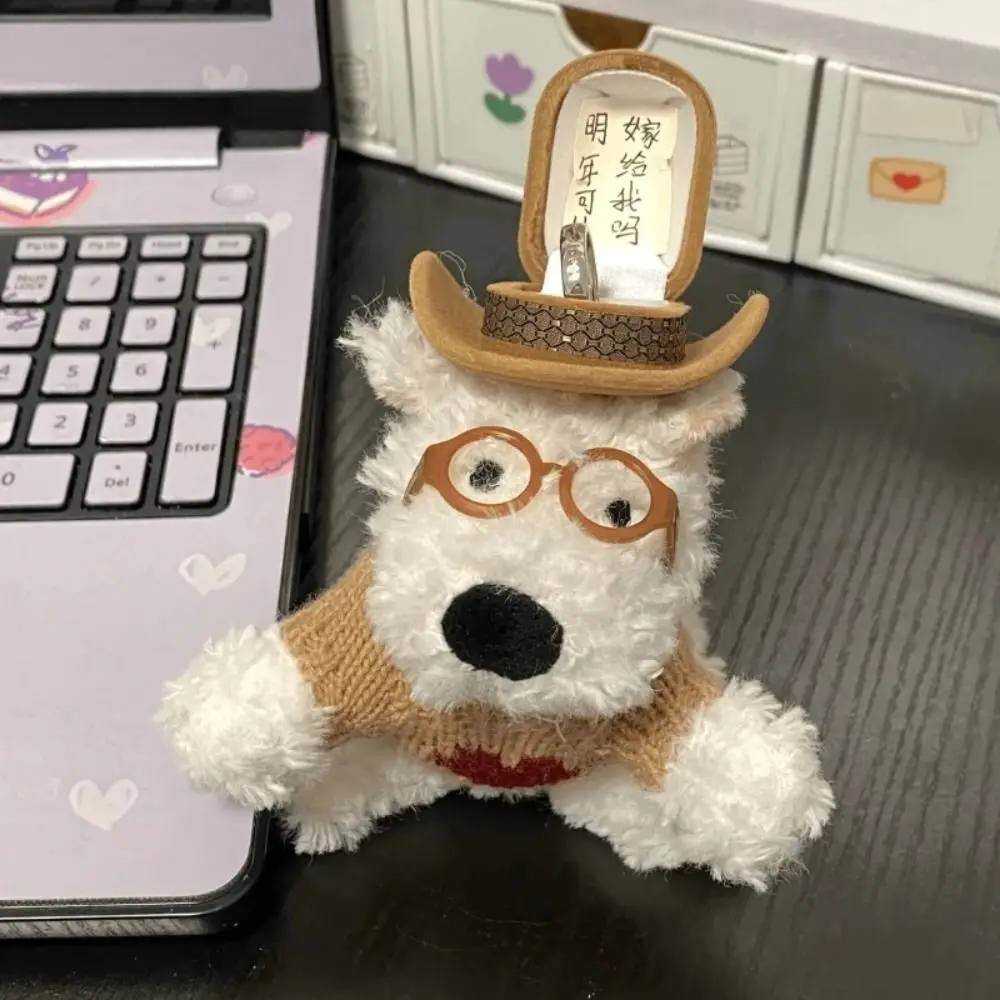 

Creative Display Puppy Ring Box Stuffed Wedding Ring Case Cute Cartoon Couple Rings Holder For Girlfriend