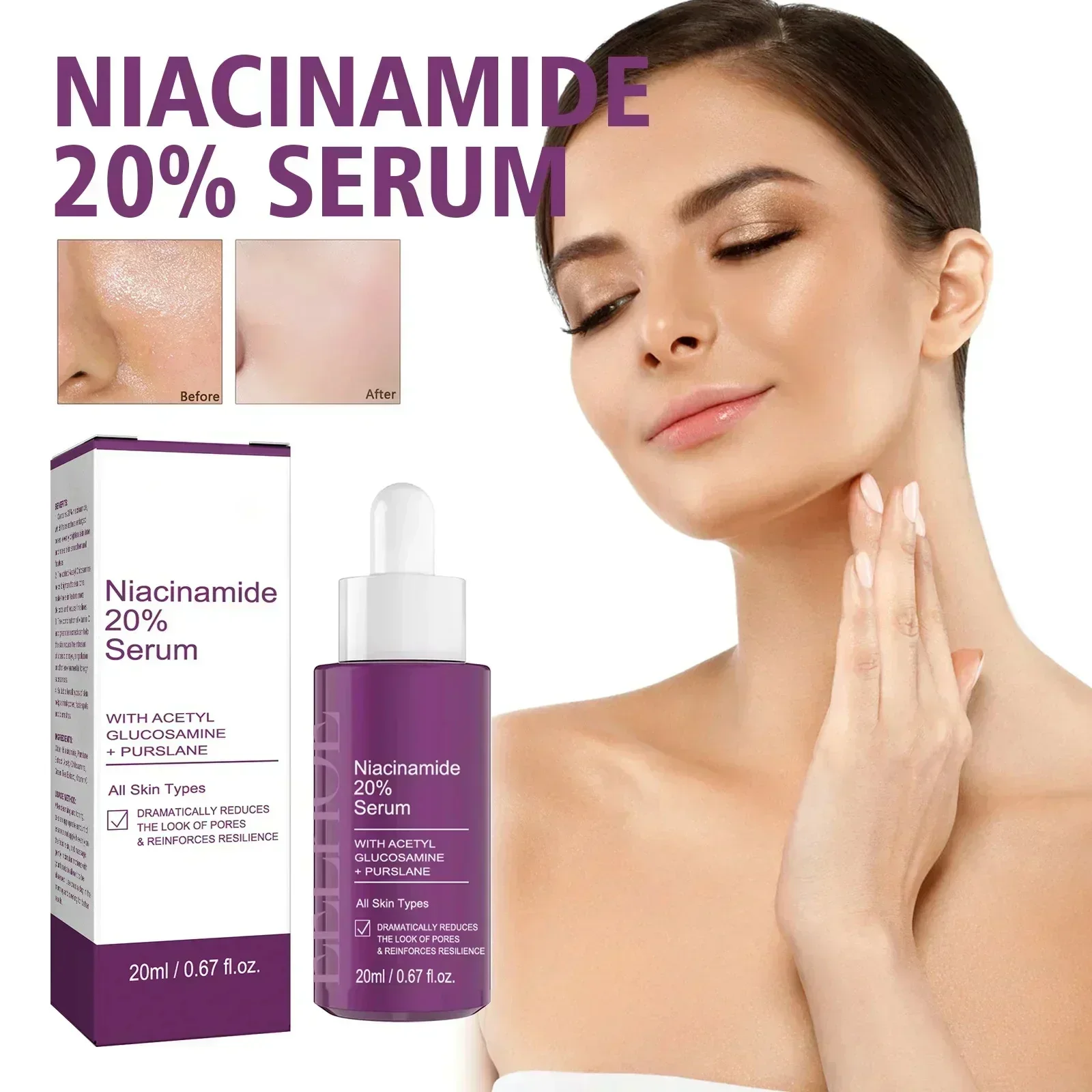 

Pore Skin Care Serum Facial Essence for Shrinking Pores Whitening Nicotinamide Face Anti-Wrinkle Moisturizing skin care Products