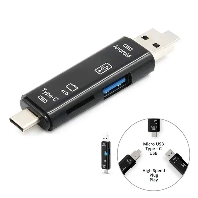 1/3/5pcs 5 In 1 Usb 3.1 Card Reader High Speed SD TF Micro SD Card Reader Type C USB C Micro USB Memory OTG Card Reader