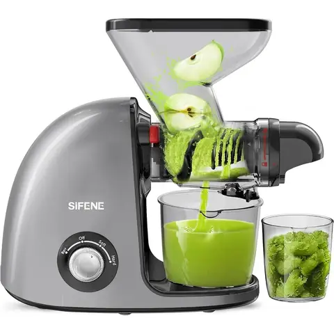 Cold Press Juicer with Dual Feed Chute – Juicer for Fruit & Vegetables, BPA-Free, Quiet Motor, Easy Cleaning, Anti-Clog System,