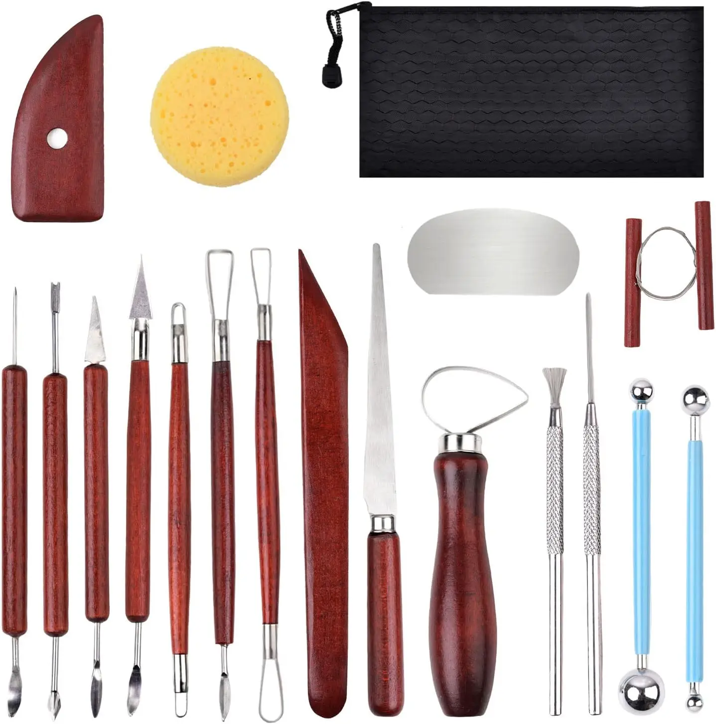 19Pcs Set Clay Ceramics Molding Tools Wood Knife Practical Sculpting Cutters for Polymer Tools Kit Carving  Polymer Modeling C