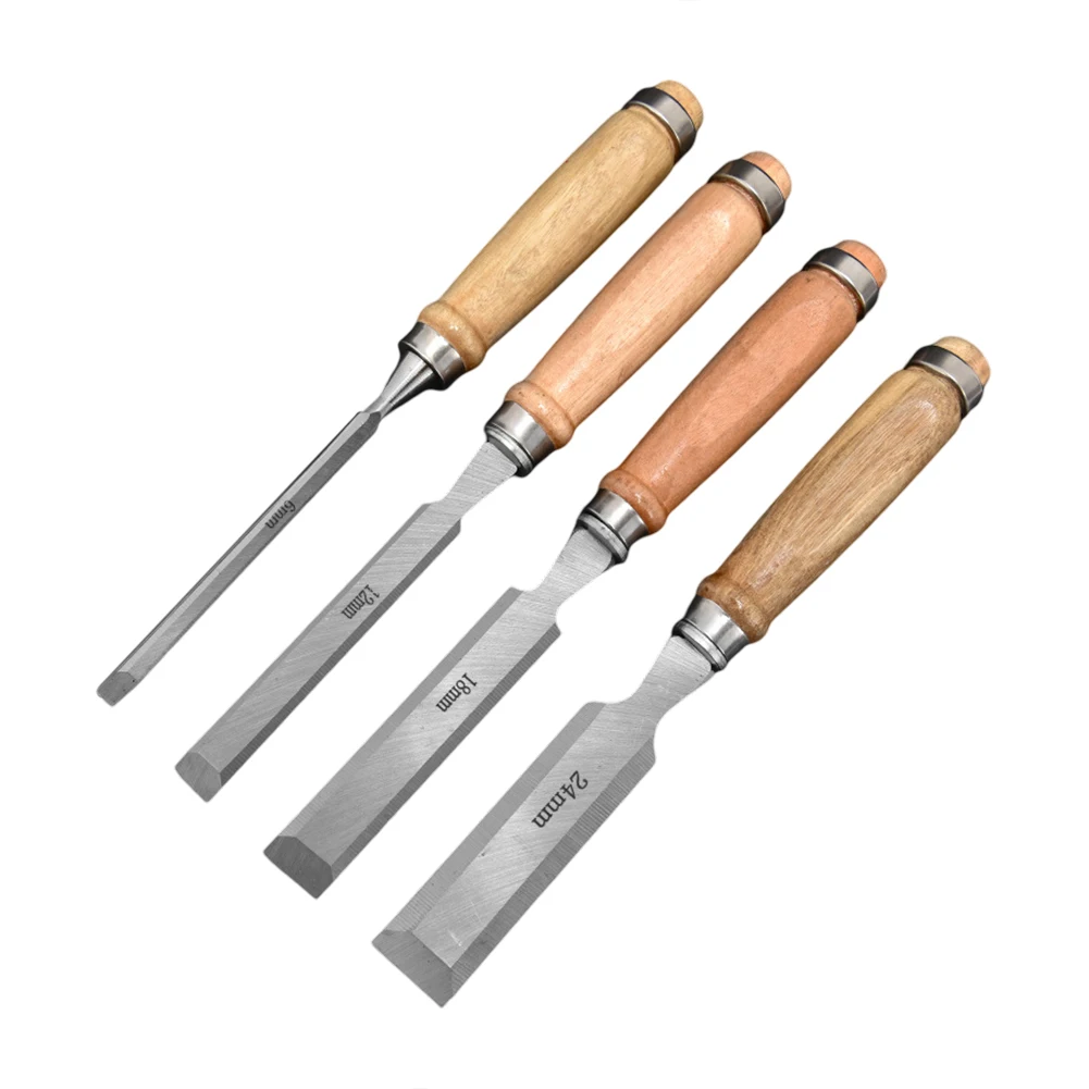 4Pcs Carving Chisel Wood Chisels Set Professional Woodworking Gouge Curved Chisel For Carpentry Sculpture Carve Craft Chisel