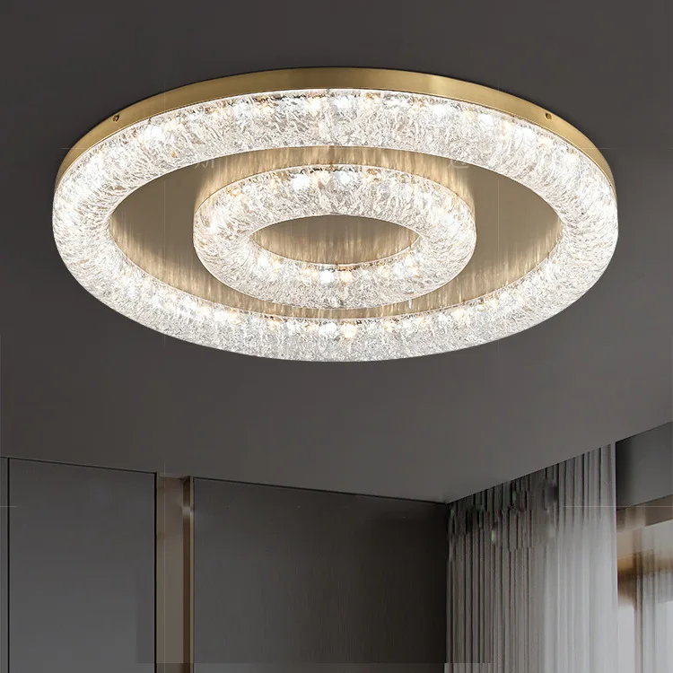 

Light luxury, all-copper, modern minimalist dining room, round atmosphere, living room light, bedroom light, ceiling light