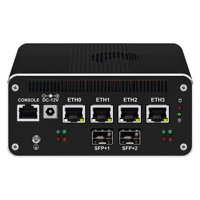 ZZY Customizable Mini Desktop Industrial Computer i5-1245U 4 2.5GB LAN 2 SFP+ HD-MI DP 64GB UK/US/EU with Firewall