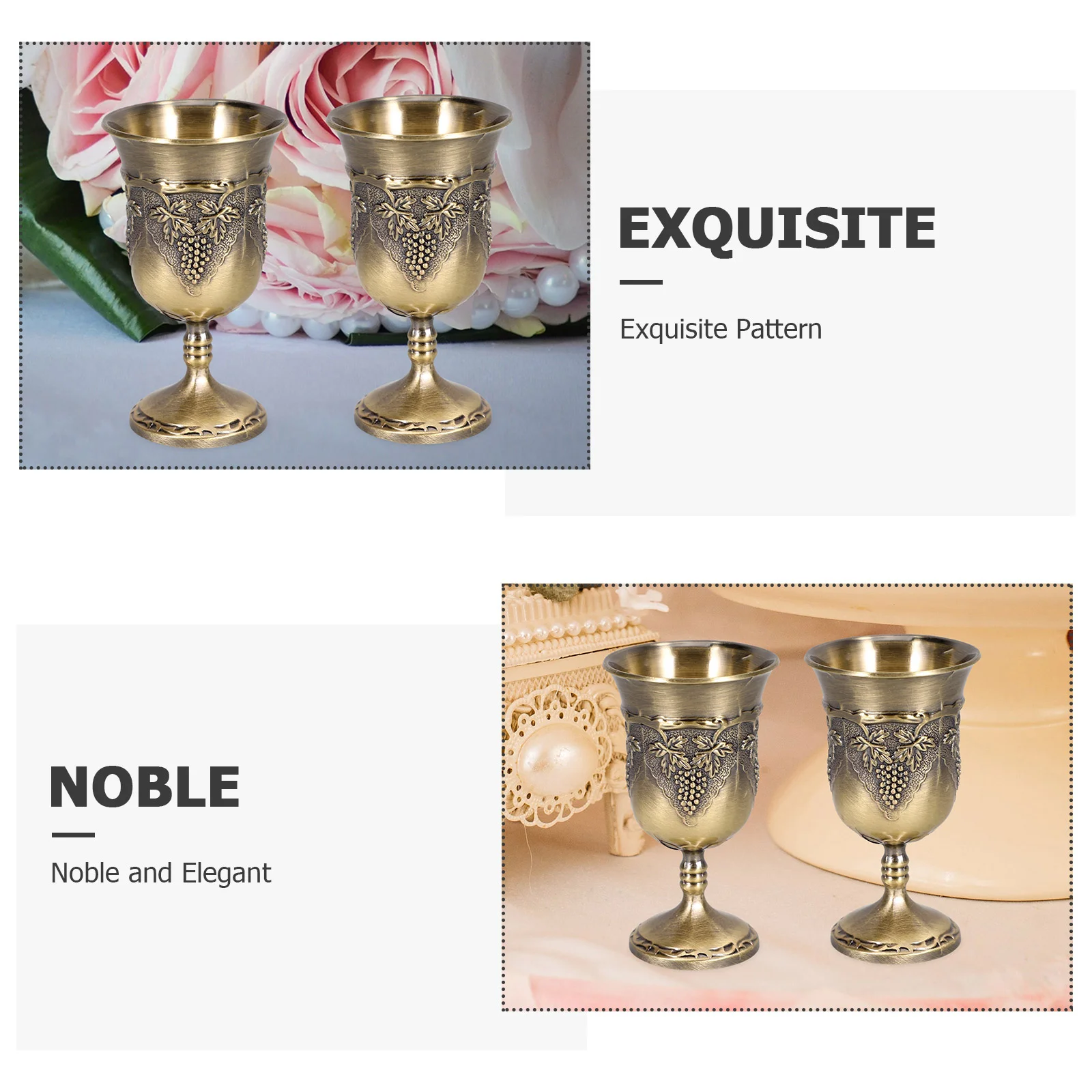 Goblet Metal Drink Cup Ancient for Drinking Grape Cups Drinks Zinc Alloy Dinner Retro Supplies