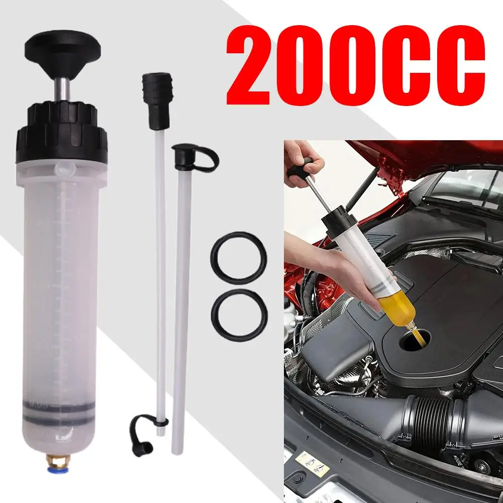 

200CC Professional Fluid Extractor Syringe Pump, Oil Change Syringe for Car Engine Oil, Brake Fluid & Liquid Transfer Tool