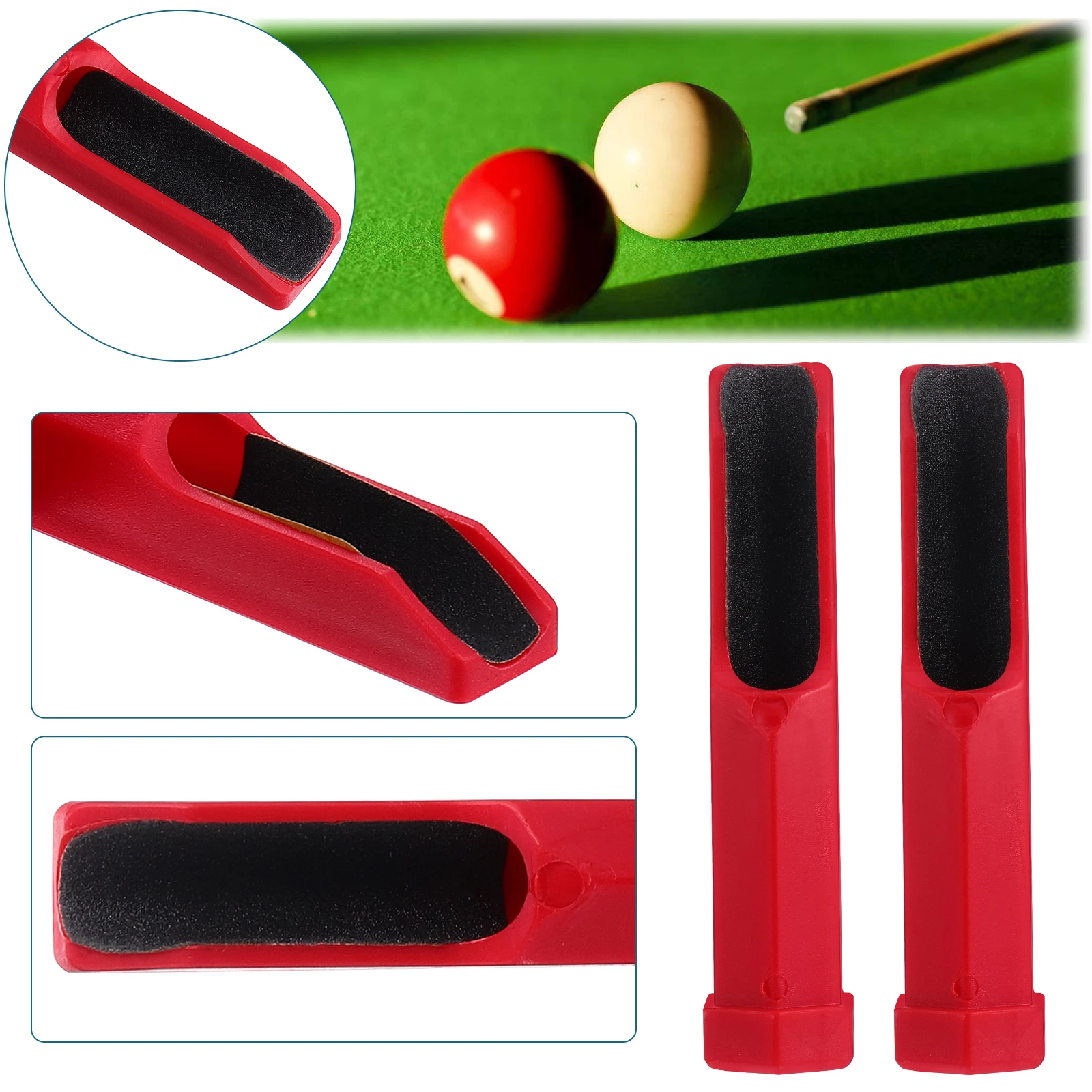 

2 Pcs Skin Scrubber Pool Cue Tip Shape Burnisher Billiard Billiards Tool Shaper Red