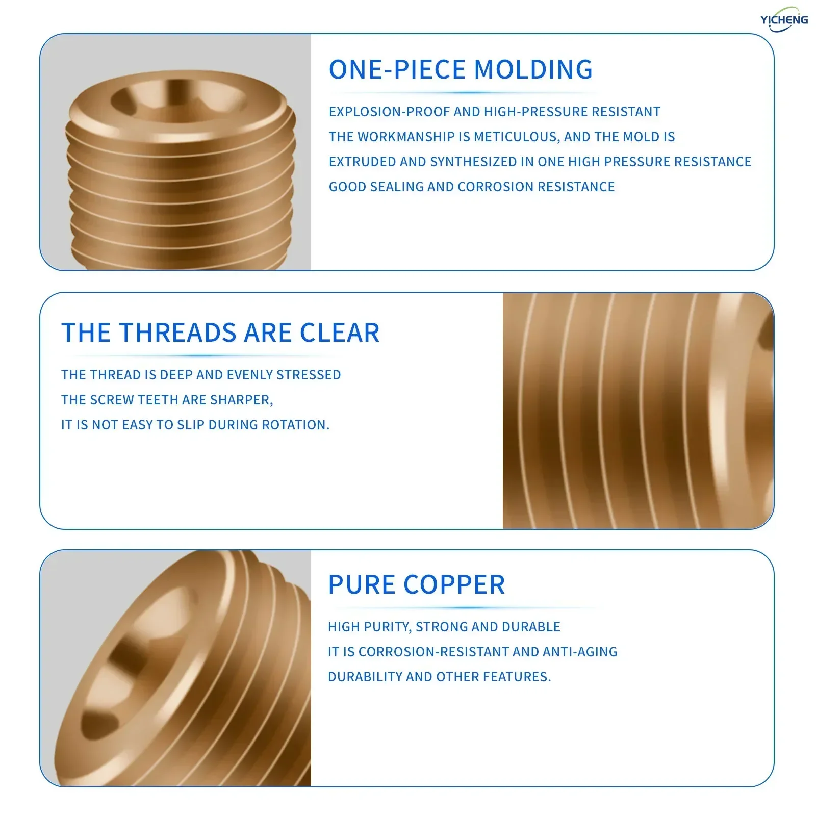 10 قطع تركيب الأنابيب النحاسية، قابس غرق العداد السداسي، أنبوب ذكر 3/4 بوصة